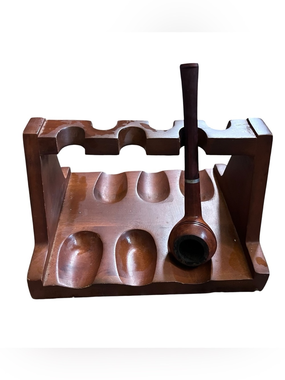 Vintage Medico VFQ Tobacco Pipe Imported Briar Wood & Kaywoodie 6 Pipe Rack Wood
